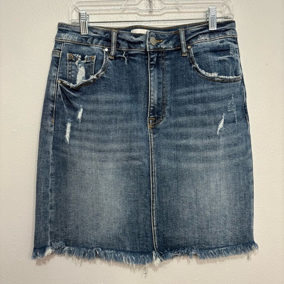 RISEN JEANS Blue Denim Pencil Skirt size Large - Picture 1 of 4
